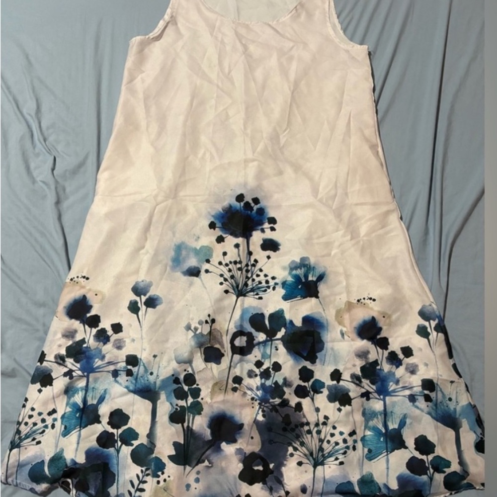 Lightweight Floral Sleeveless Sheath Dress - XL
